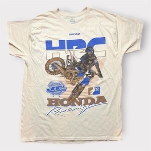 JT Racing Honda HRC Motocross Graphic T-Shirt Tan Mens Large GSX 2.0 Dirt Bike